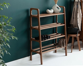 Solid Wood Mid Century Modern Entryway Bench Modern Bench With