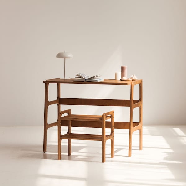 Small desk, Mid century modern, Minimalist Desk for Computer, Mid century modern walnut desk, Wooden Desk, Work from home, Home office, desk