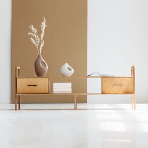 Scandinavian tv stand, Minimalist sideboard, Entertainment center, Media console, Wooden credenza