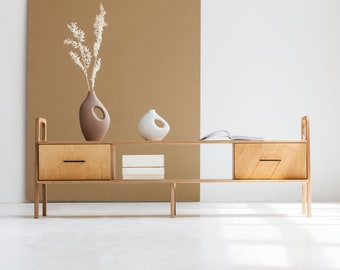 Scandinavian tv stand, Minimalist sideboard, Entertainment center, Media console, Wooden credenza
