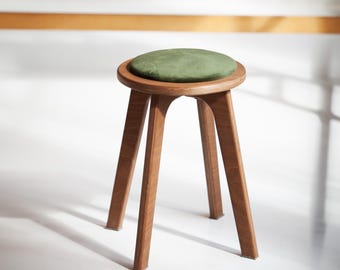 Customizable Small Wooden Stool: Scandinavian Decor Side Table