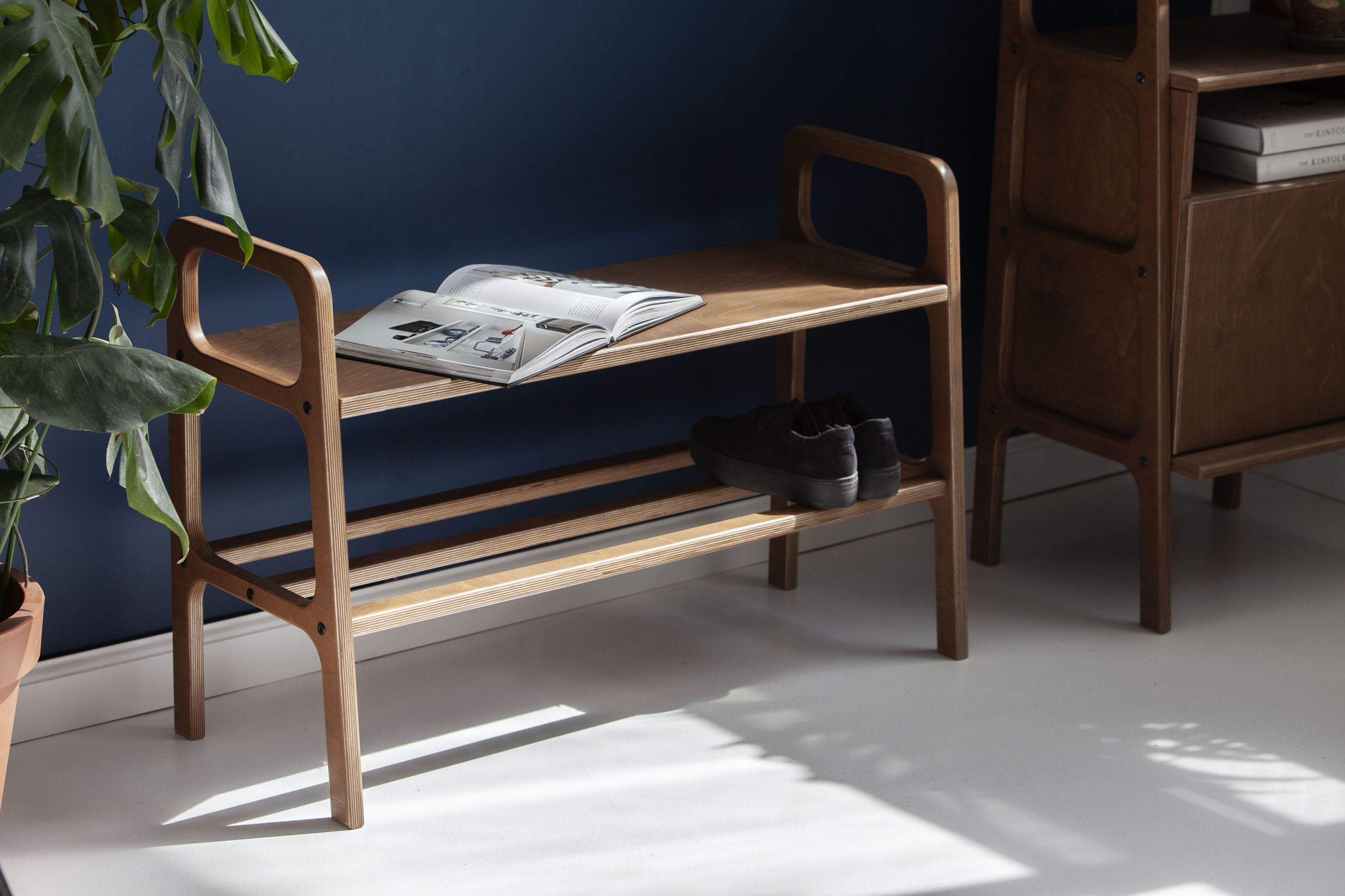 Mid-Century Shoe Rack, Entryway Organization