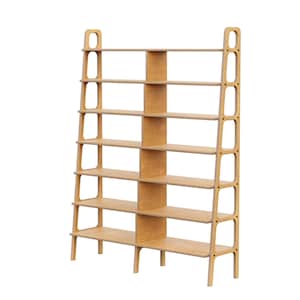 Wide Mid Century Modern Bookcase, Custom Walnut bookcase, Ladder bookshelf, Modular storage, Handmade furniture, Shelving unit image 15
