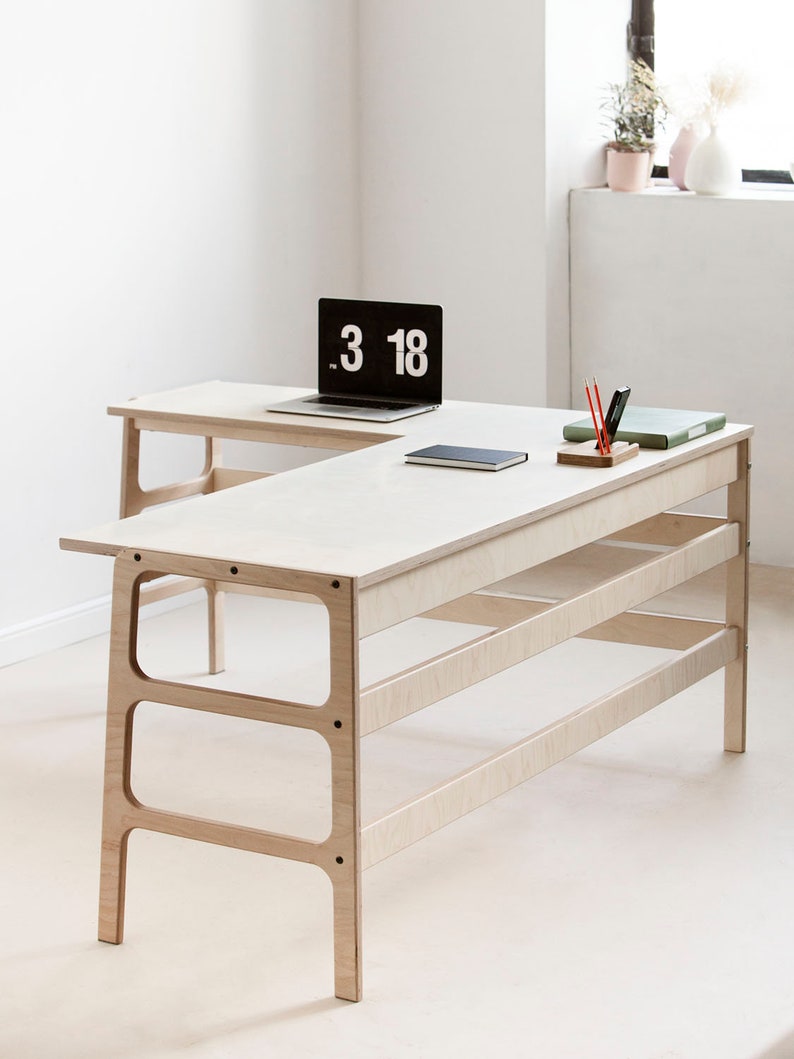 Corner desk, L shaped desk, Computer desk, Mid century modern desk, Writing desk, Walnut desk, l-shaped desk, Wood desk, Music desk zdjęcie 4