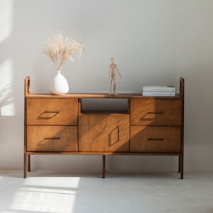 Wooden sideboard, Mid century modern, Midcentury furniture, Scandinavian furniture, Tv console, Tv stand, Minimalist Chest of drawers