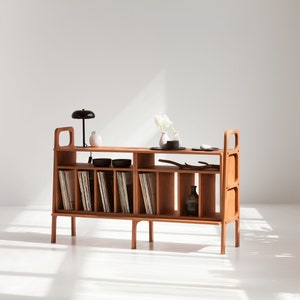 Mid-Century Modern Vinyl Record Storage Stand , Teak sideboard, TV stand, media console, Scandinavian sideboard