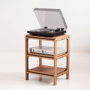 HIFI equipment rack, smaller integrated amplifier stand, Mid Century Vinyl stand, D player, DAC, streamer stand, turntable stand