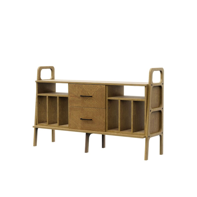 Record player stand, Media cabinet, TV stand, media console, midcentury modern Scandinavian sideboard, Home Office, midcentury modern Oak