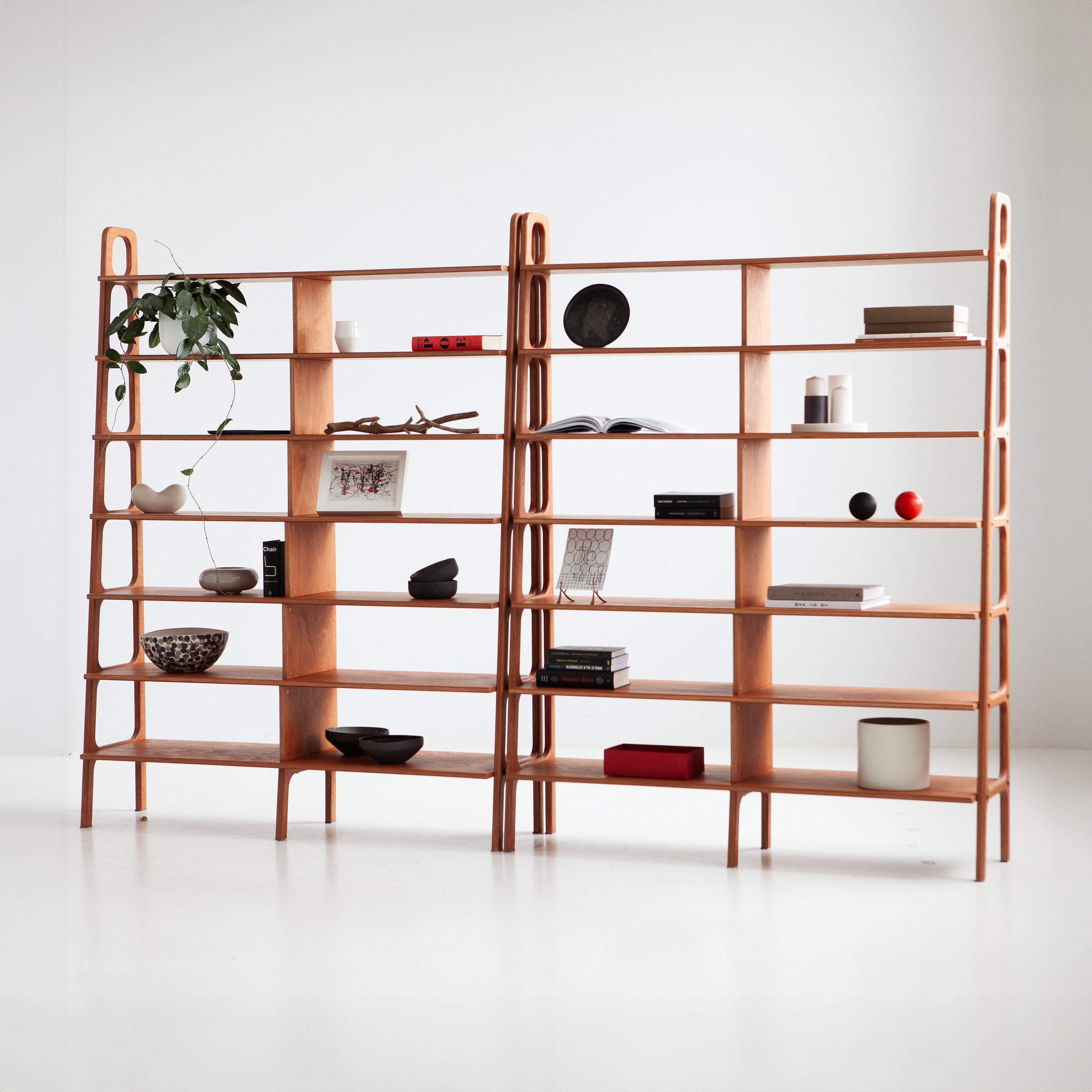 Large Wooden Bookshelf, Mid Century Modern Bookcase, Custom