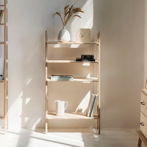 Scandinavian Bookcase, Mid century bookcase, Mid century modern, Scandinavian decor, Bookshelf, Walnut bookshelf, Bookcase wood, Japandi
