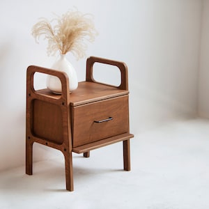 Narrow console table, Bedside table with drawer, Scandinavian Bedside table, Side table, Mid century modern bookcase, Minimalist side table