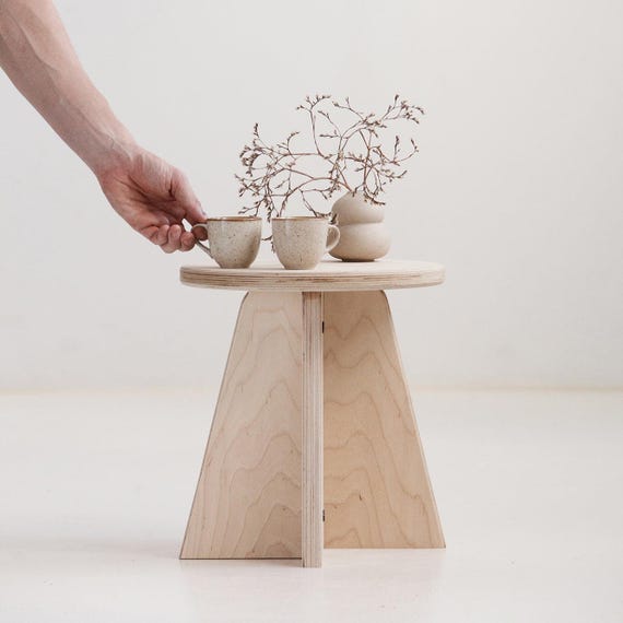 Kleiner runder Beistelltisch Ø32 cm · Mini-Couchtisch · Blumenhocker · handgefertigt