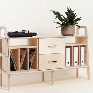 Record player stand, Media cabinet, TV stand, media console, midcentury modern Scandinavian sideboard, Home Office, midcentury modern