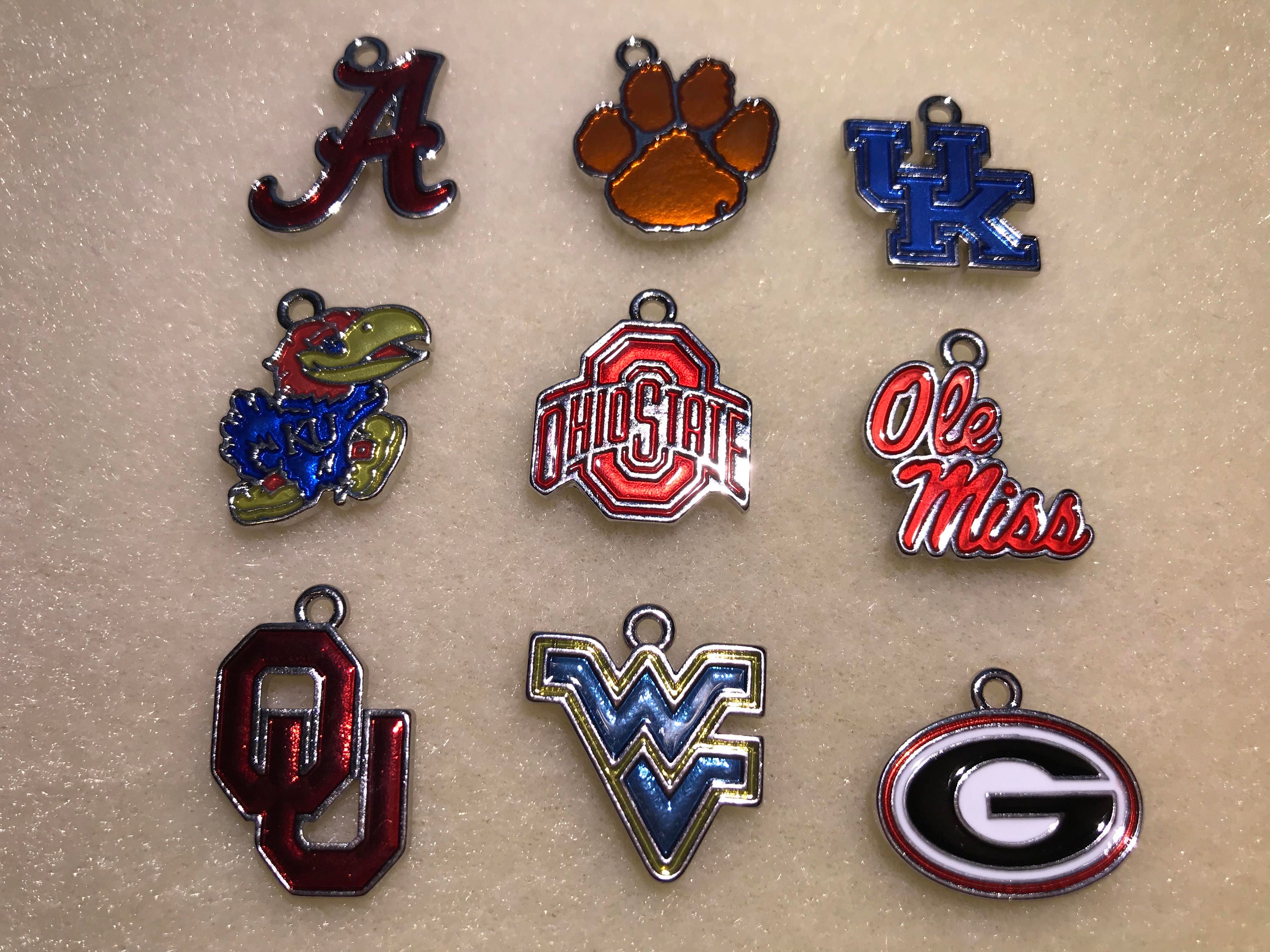 Silver Chain Link College Team Charm Bracelet With Large Heart Etsy.de