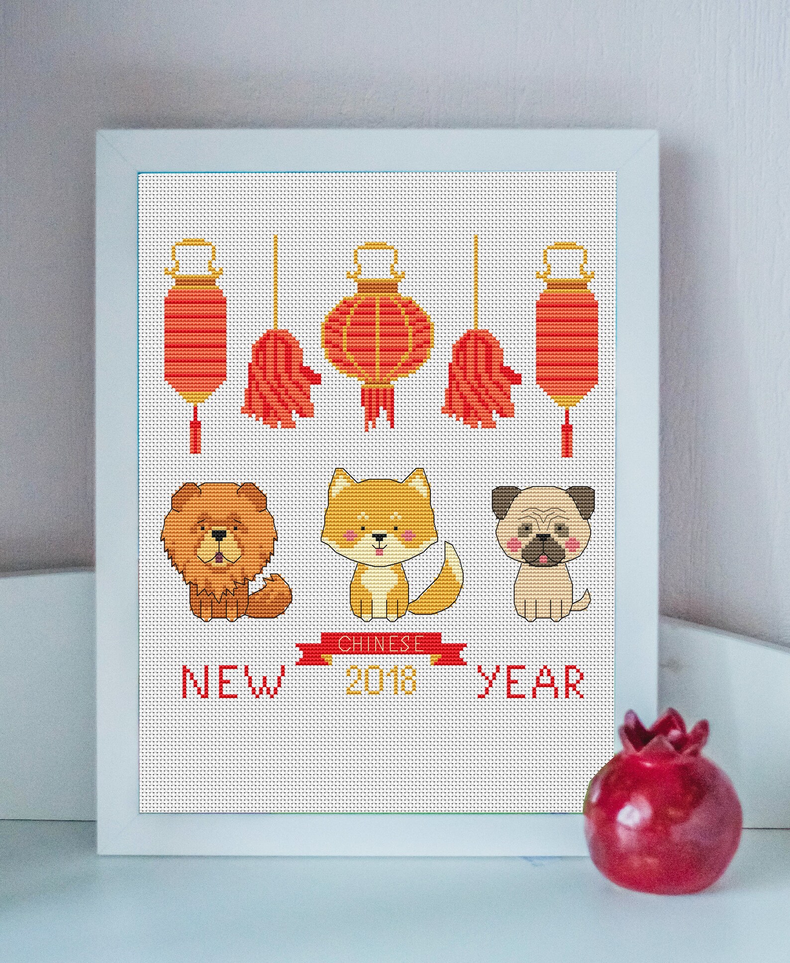 Chinese New Year Cross Stitch Pattern Animal Cross Stitch | Etsy
