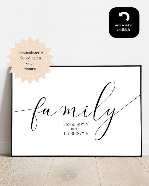 Family A3 30x40 30x30 23x23 Art Print Poster Perfect Etsy