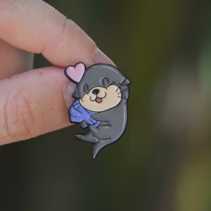 Love Otter Aminal Soft Enamel Pin