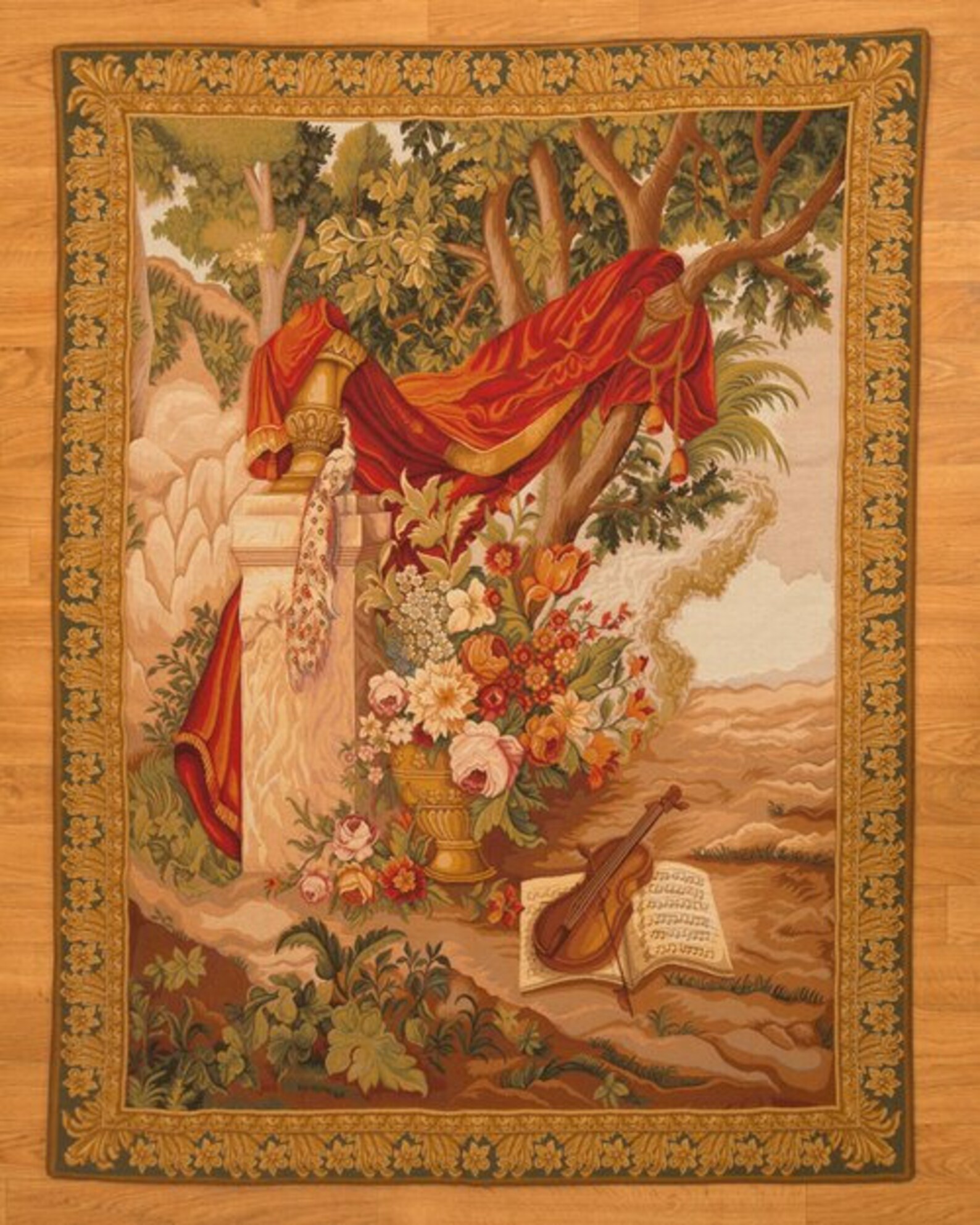 Flower Tapestry Wool Woven Natural Area Rugs for Home Office Etsy