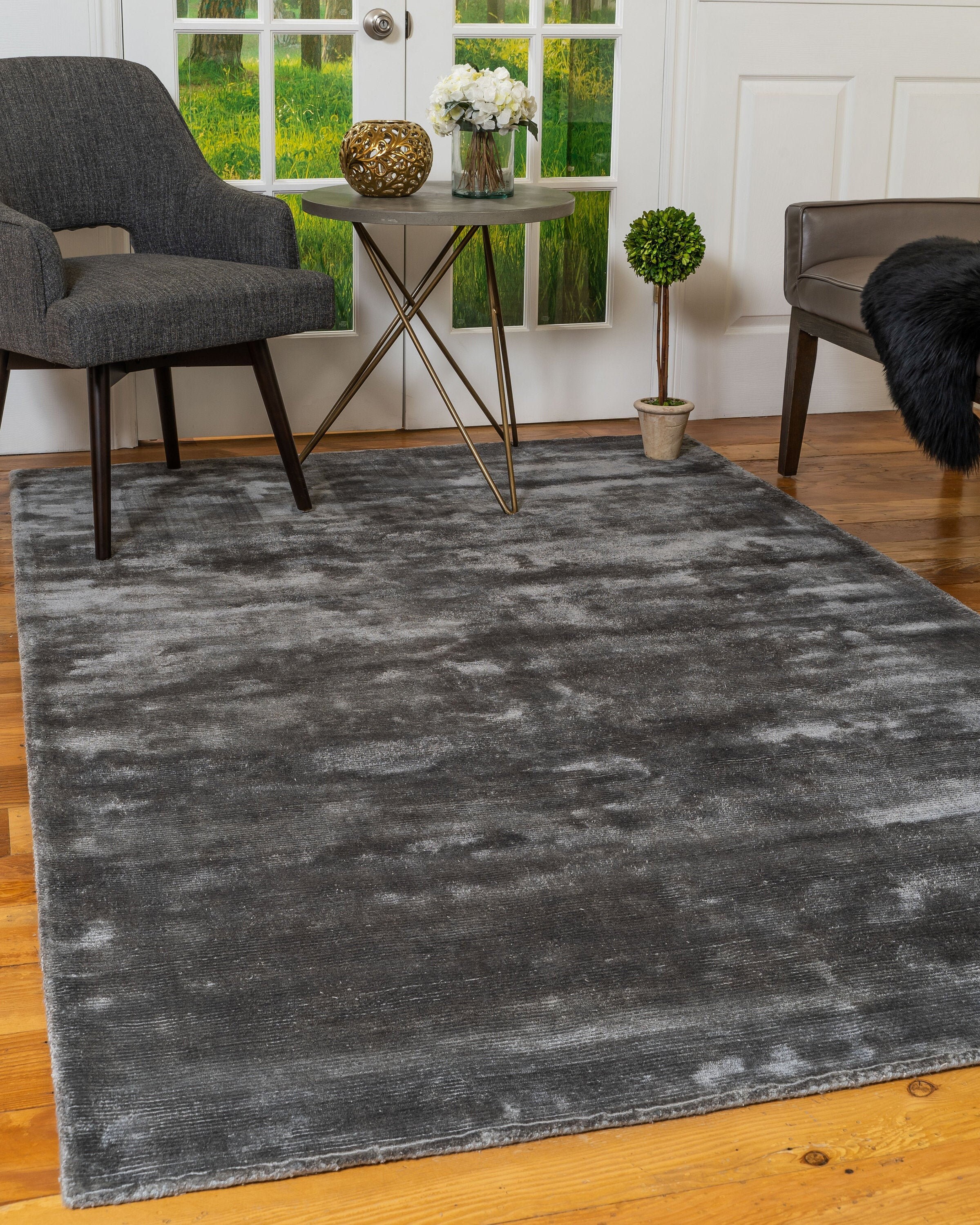 Natural Area Rugs Columbia Tencel Pile Contemporary Rug Etsy