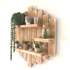 Étagère murale en bois de palette L65 by WoodAixpo 3 étagères