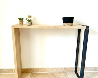 Industrial wood and metal console