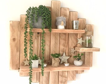 Pallet wood wall shelf L65 by WoodAixpo