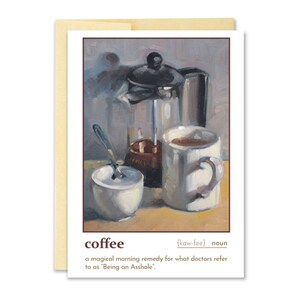 Coffee Definition Greeting Card // Coffee Greeting Card // Coffee // Greeting Card // Note Card // Portland Artist // Read Pate Card