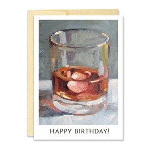 Whisky-Geburtstagskarte / / Geburtstagskarte / / Grußkarte / / Hinweis Karte / / Whisky Karte //Cocktail Ölgemälde / / lesen Pate Karte