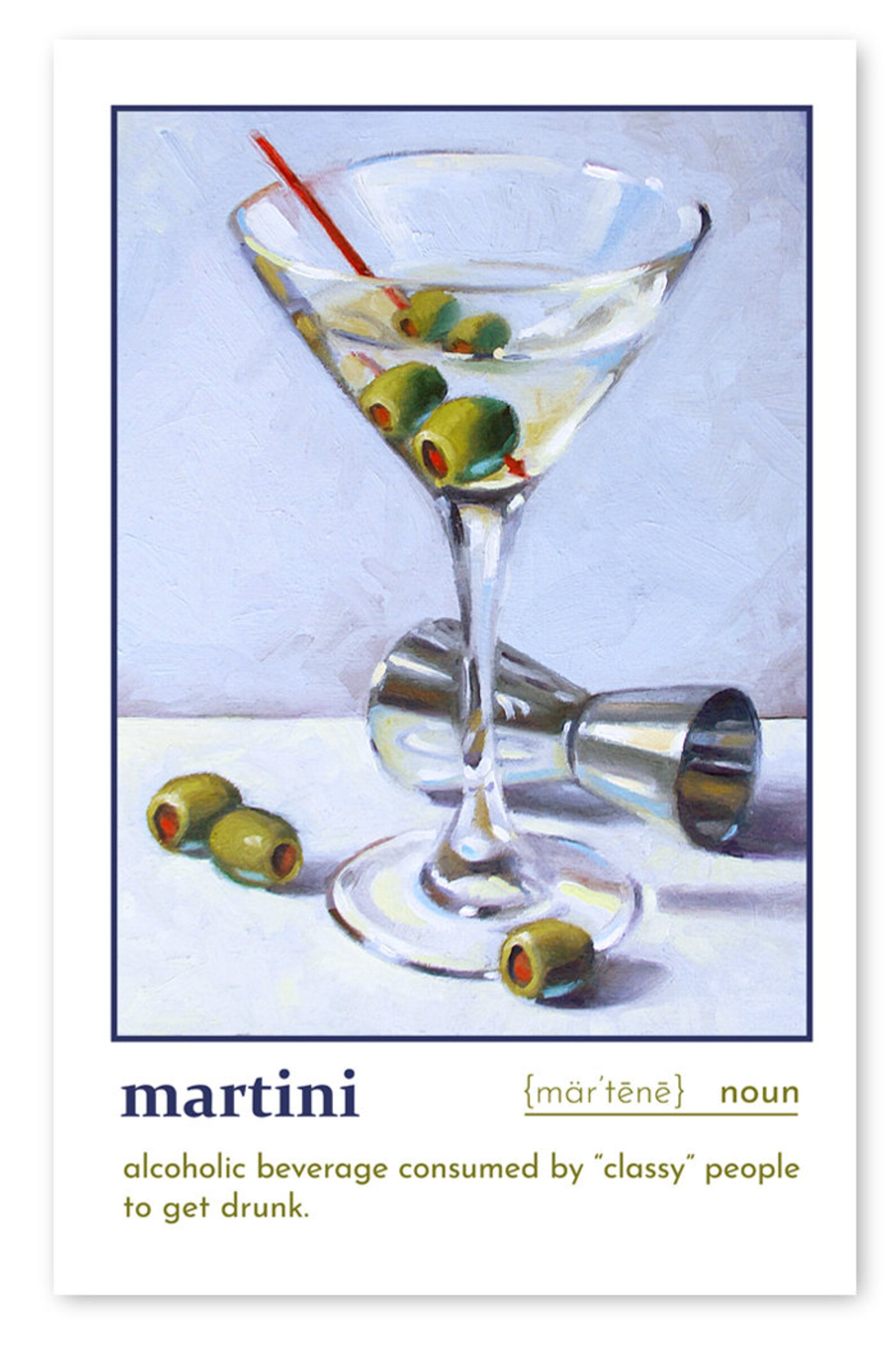 Martini Definition Poster // Martini Painting Poster // Etsy