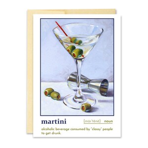 Martini Definition Greeting Card // Martini Greeting Card // Olive // Greeting Card // Note Card // Cocktail Greeting Card // Read Pate Card