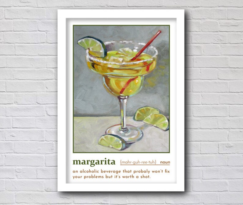 Margarita Definition Poster // Margarita Painting Poster // Etsy