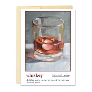 Whiskey Definition Grußkarte//Whiskey Grußkarte//Geburtstagskarte//Note-Card//Whiskey Card//Lesen Sie Pate Art