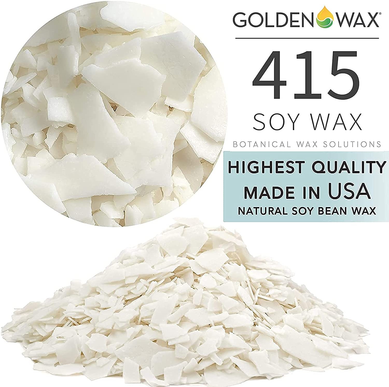 GOLDEN SOY AKOSOY WAX FLAKES ORGANIC VEGAN PASTILLES FOR CANDLE MAKING  NATURAL 100% PURE 5 LB