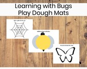 Bug Theme Play Dough Activity Mats- Kids activity  learning game quiet book pattern toddler printable template fun