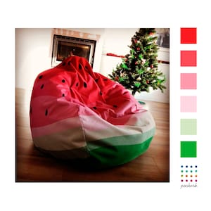 スイカのビーンバッグカバー、フルーツプリント、ギフトに最適、ピンク、楽しい、夏スタイル