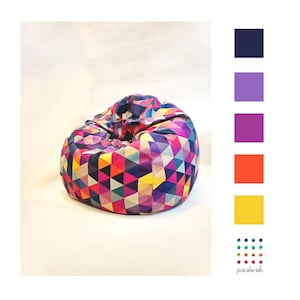 BÄSTA avslappningsmöbler, Stolsöverdrag, Säcksäck, Puff, Barnkul, Perfekt present, Geometrisk design