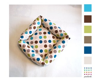 Dot, Cat bed, Dog bed, Green, Blue dots, Fun pet bed