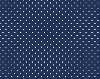 2 Yards Blue Polka Dot Flannel Fabric