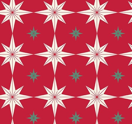 Merry Little Christmas Starbursts Red by My Mind's Eye for Riley Blake Designs, 1/2 Yard - Cut Continuously, C14843-RED