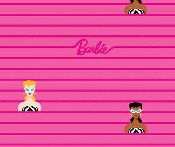 Barbie™ World Barbie Stripe Hot Pink for Riley Blake Designs, 1/2