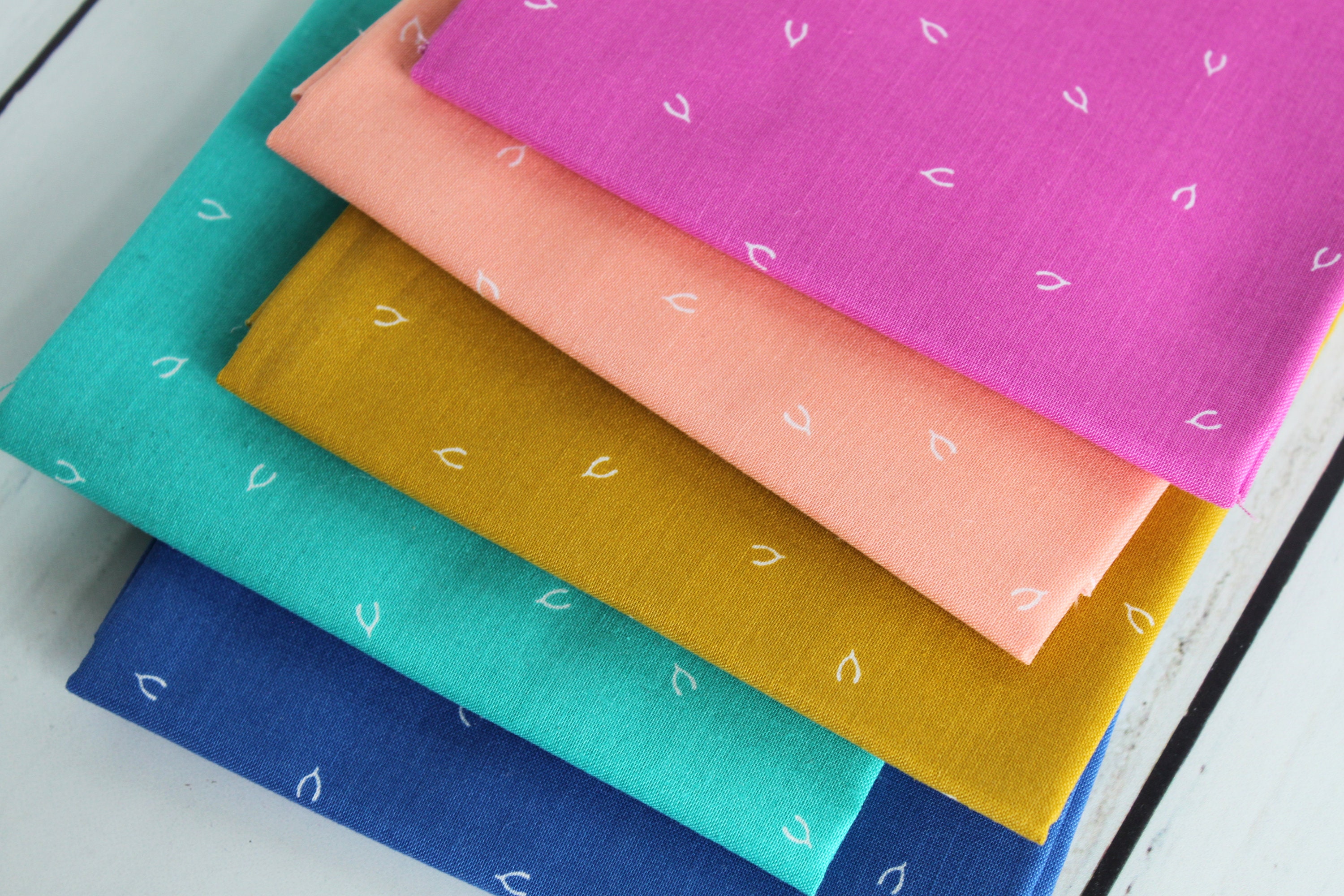 Lucky Charms Wishbone Royal Blue Fabric by Ghazal Razavi for Etsy