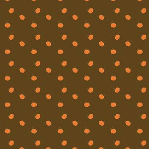 Fall&#39;s In Town Pumpkins Brown by Sandy Gervais for Riley Blake Designs, 1/2 Yard - Cut Continuously, C13518-BROWN