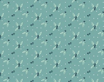 Arrival of Winter Berries Teal by Sandy Gervais for Riley Blake Designs, 1/2 Yard - Cut Continuously, C13527-TEAL