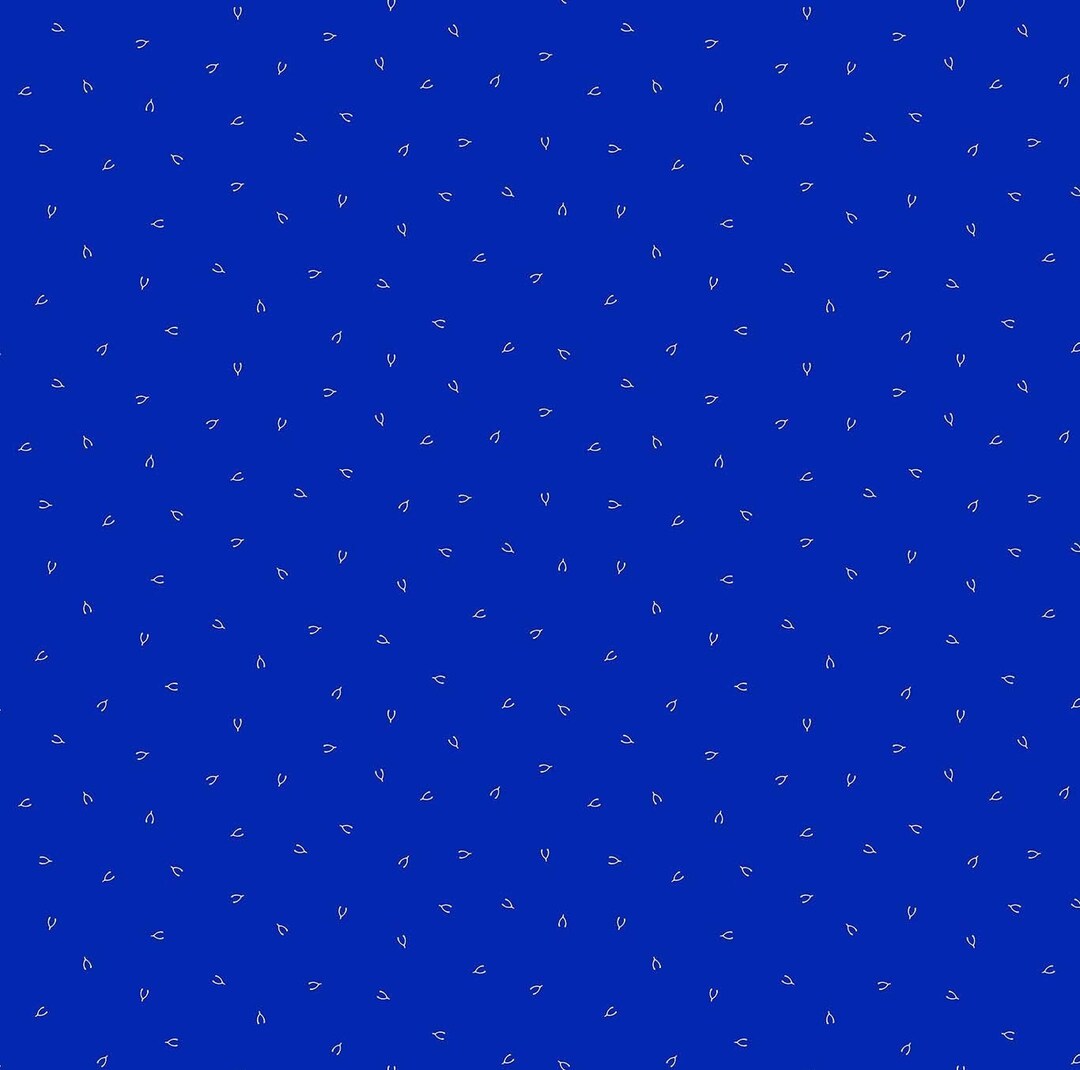 Lucky Charms Wishbone Royal Blue Fabric by Ghazal Razavi for Etsy