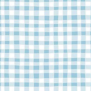 May include: A seamless pattern featuring a light blue and white gingham design. The pattern consists of evenly spaced, intersecting lines that create a grid of squares. The squares alternate between light blue and white.