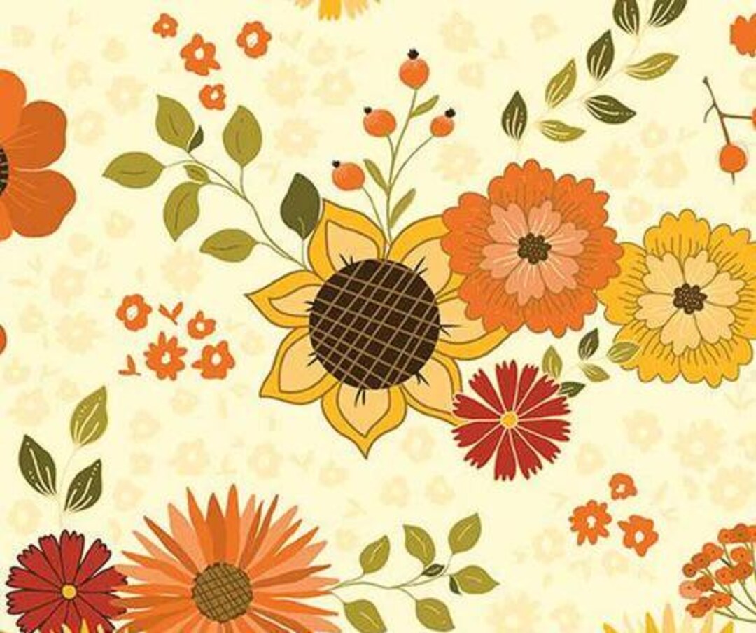 Fall's in Town Main Cream by Sandy Gervais for Riley Blake Designs, 1/2 ...