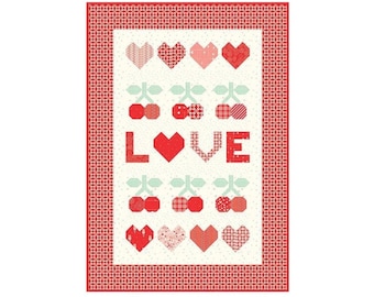 This is Love Boxed Quilt Kit featuring I Love Us Fabric Collection by Sandy Gervais for Riley Blake, KT-13960