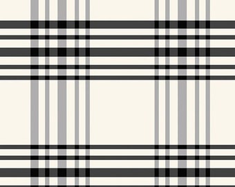 Fleur Noire Plaid Cream by My Mind's Eye for Riley Blake, 1/2 Yard - Cut Continuously, C12521-CREAM