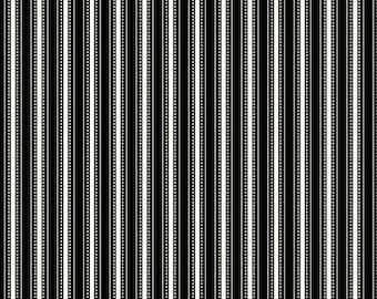 Fleur Noire Stripe Black by My Mind's Eye for Riley Blake, 1/2 Yard - Cut Continuously, C12526-BLACK