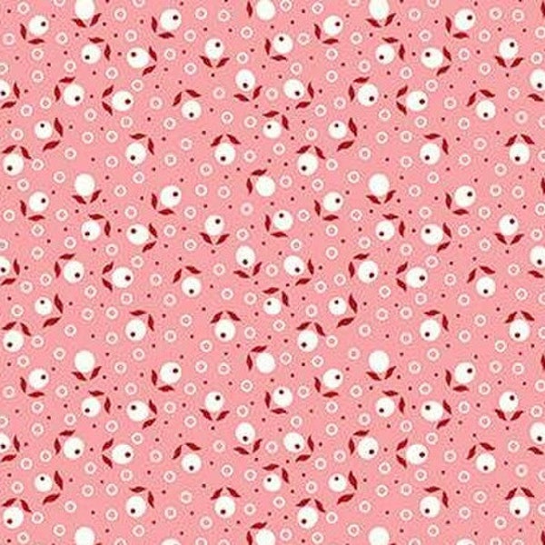 Bee Vintage Suzanne Coral by Lori Holt for Riley Blake, 1/2 Yard - Cut Continuously, C13086-CORAL